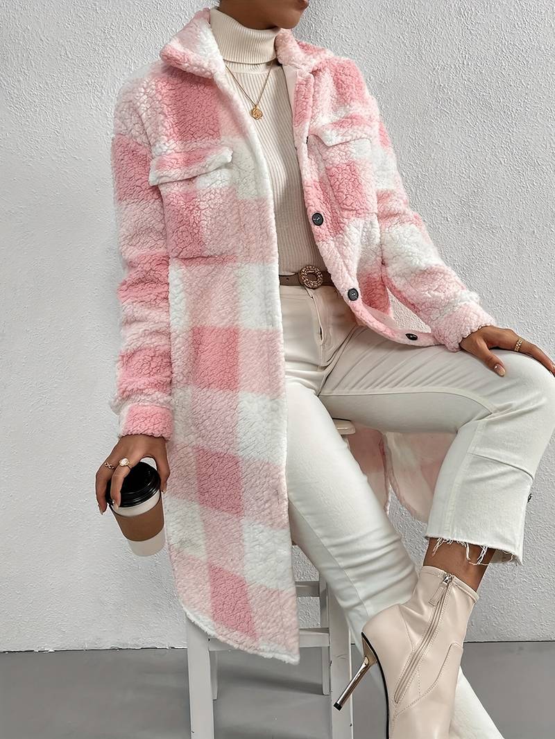 Eleganter Damenmantel Langarm Winter - IdealeKleiden