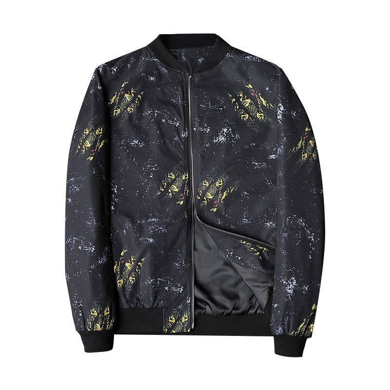 Stylische Herren Bomberjacke Abstrakt Design