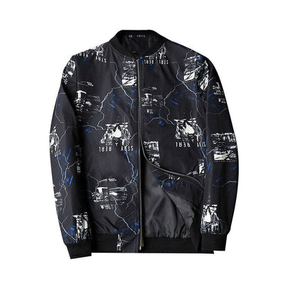 Stylische Herren Bomberjacke Abstrakt Design