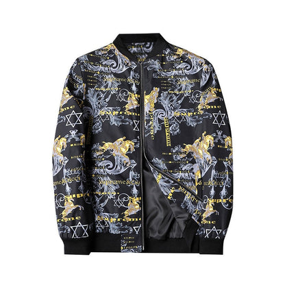 Stylische Herren Bomberjacke Abstrakt Design