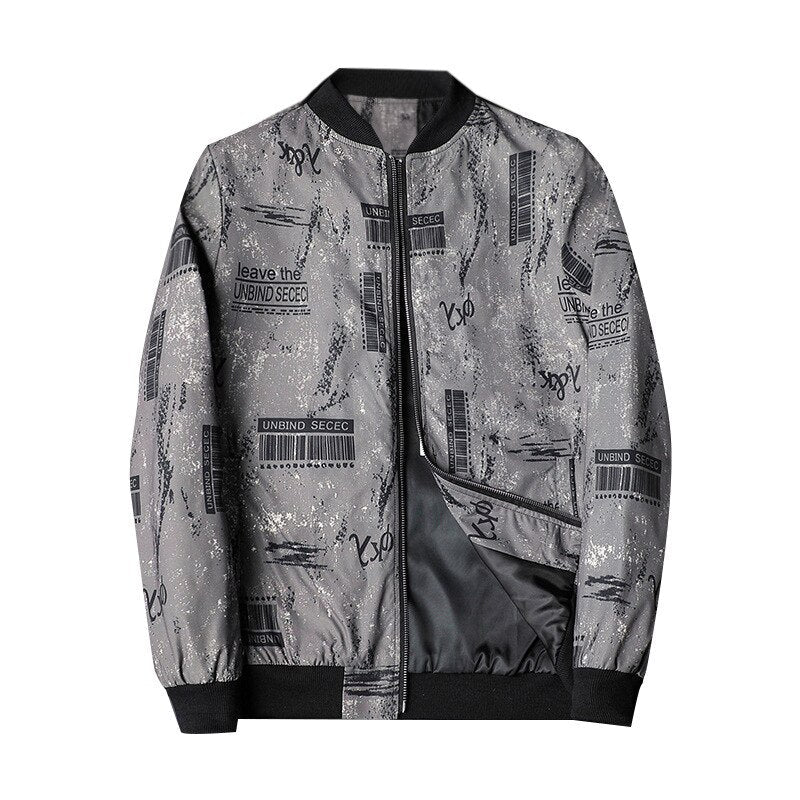 Stylische Herren Bomberjacke Abstrakt Design