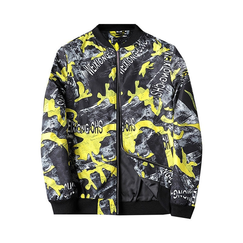 Stylische Herren Bomberjacke Abstrakt Design