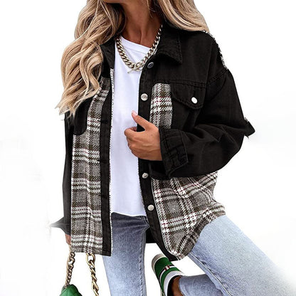Stylische Damenjacke Karo Muster Klassiker
