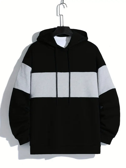 Herren Hoodie Langarm Kontrastkapuze Modern