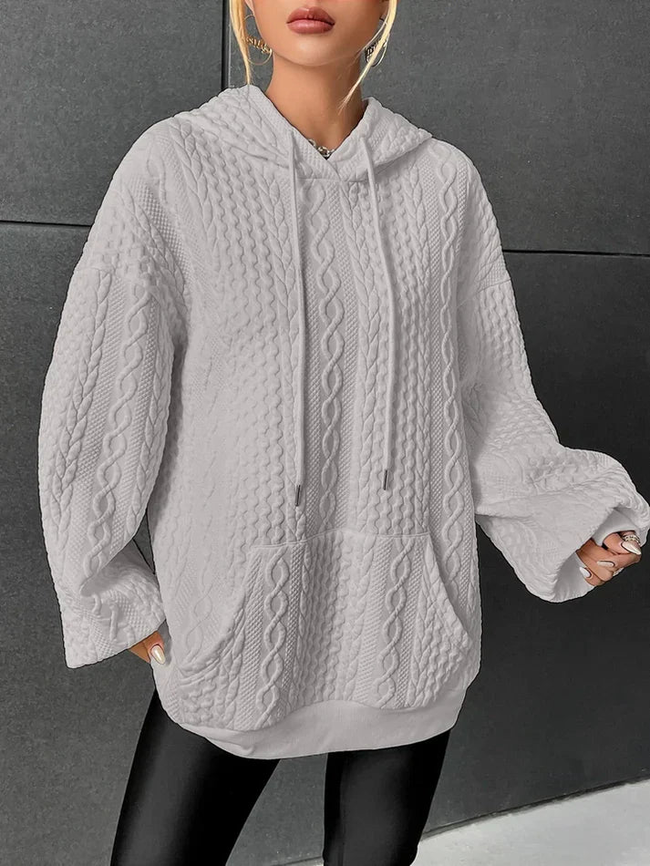 Damen Strickpullover Kapuze Modern Frauen