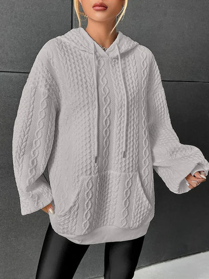 Damen Strickpullover Kapuze Modern Frauen