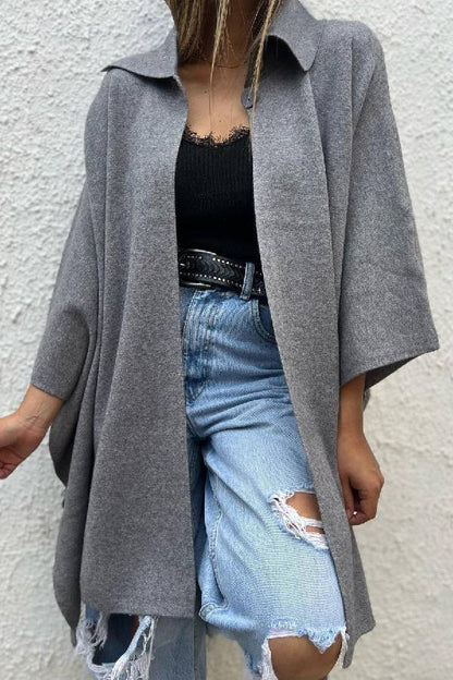 Lässige Cardigan Jacke mit Knopf und Kapuze