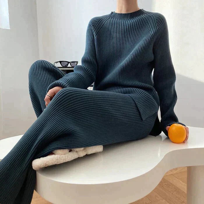 Damenschal Strickpullover mit Weiten Hosen
