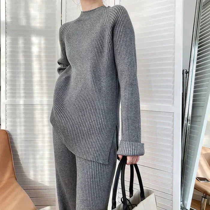 Damenschal Strickpullover mit Weiten Hosen