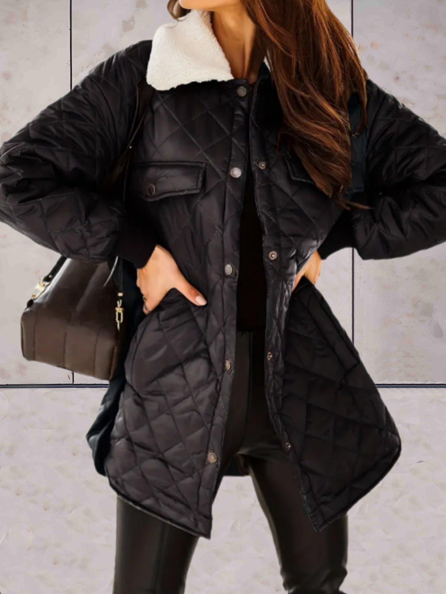 Übergroße Winterjacke Damen Warm