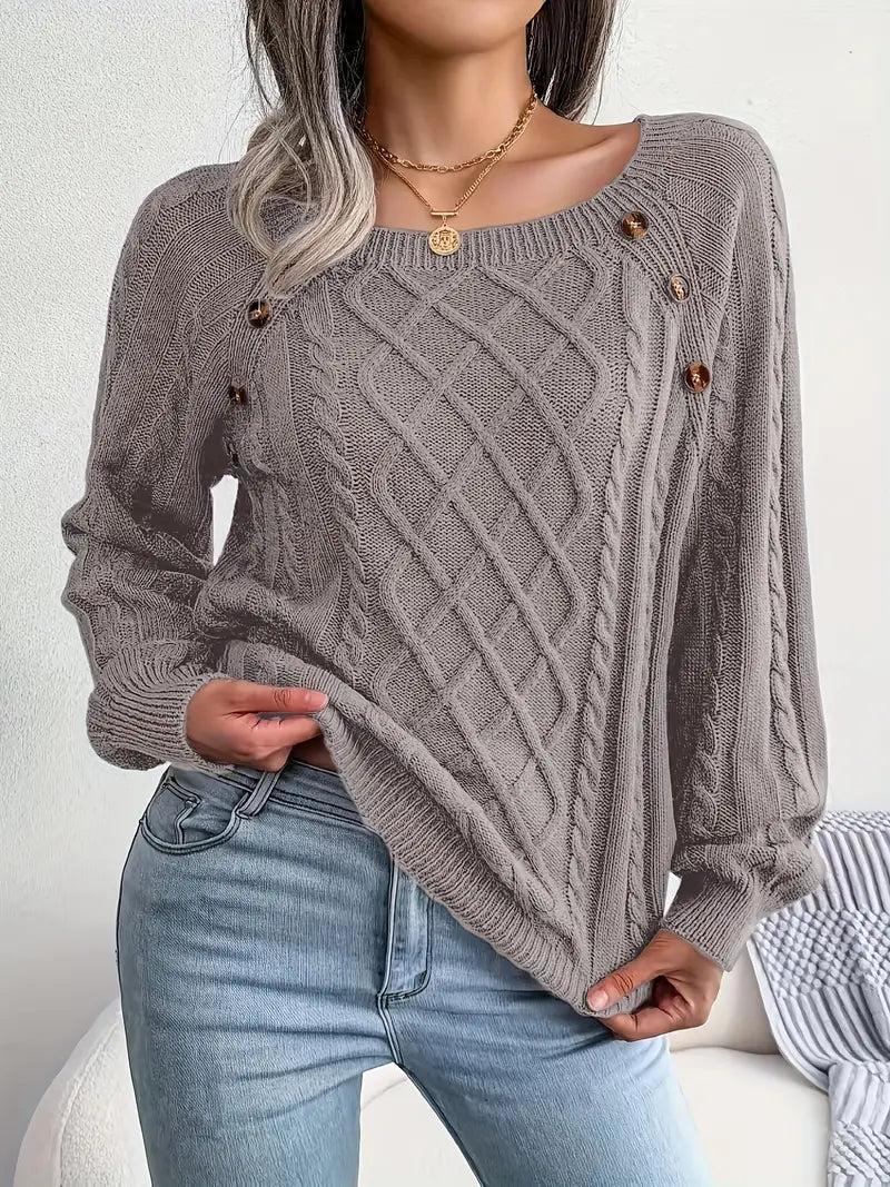 Lässiger Rundhals Pullover Damen