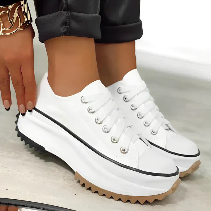 Stylische Plateau Sneaker für Damen Modisch Hoher Absatz - IdealeKleiden