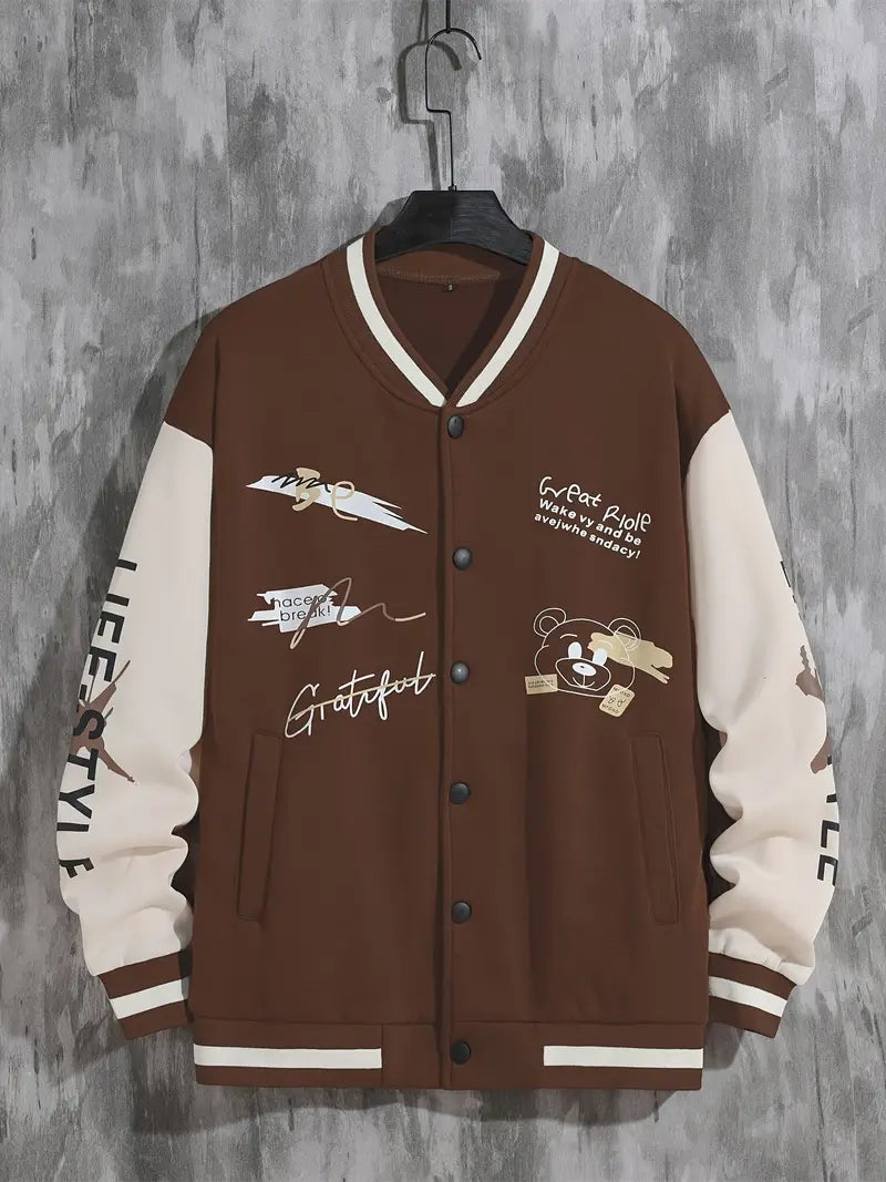 Lässige Herren-Baseballjacke Sportlich Casual