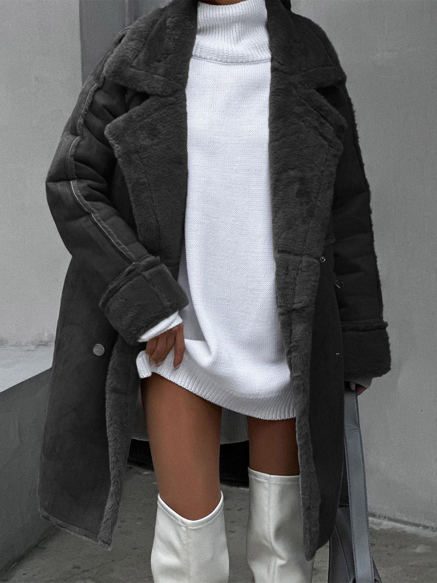 Wintermantel Damen Elegant Revers - IdealeKleiden