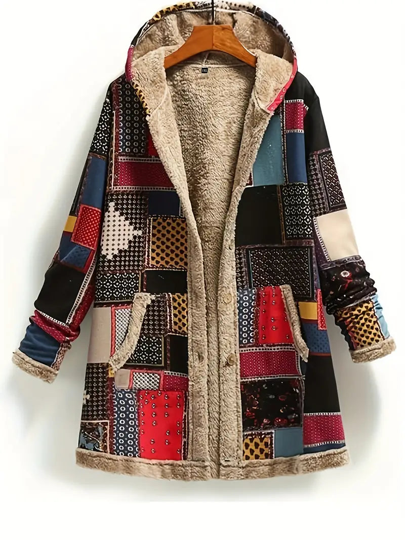 Retro Winterjacke Patchwork Style