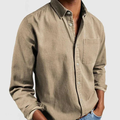 Herren Jeanshemd Traditionell Blau