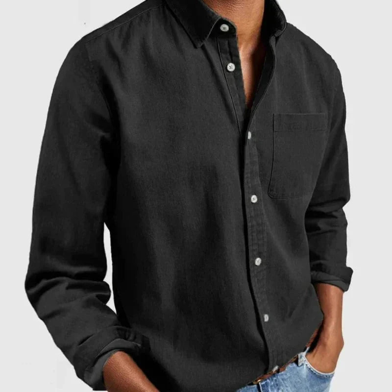 Herren Jeanshemd Traditionell Blau
