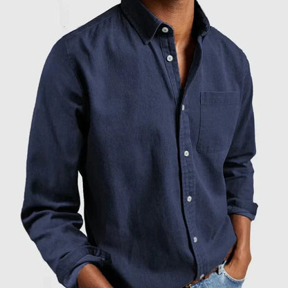 Herren Jeanshemd Traditionell Blau - IdealeKleiden