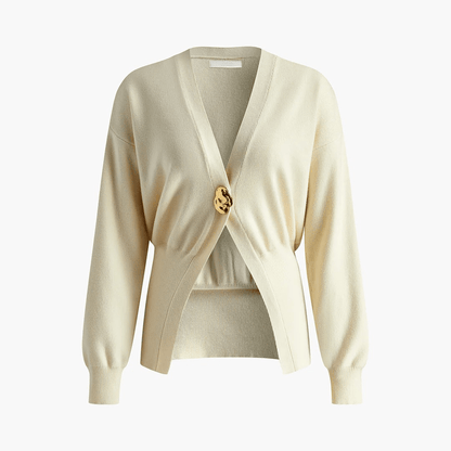 Eleganter Feinstrick-Cardigan mit Dekor-Knopf