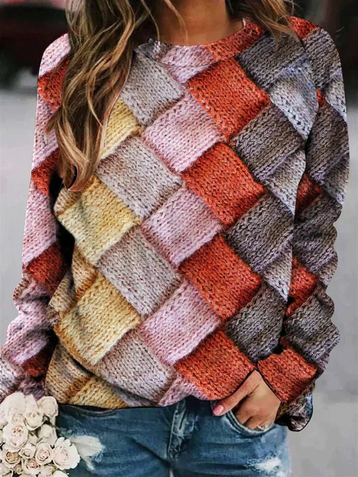 Stylisher Wollpullover mit lustigem Druck