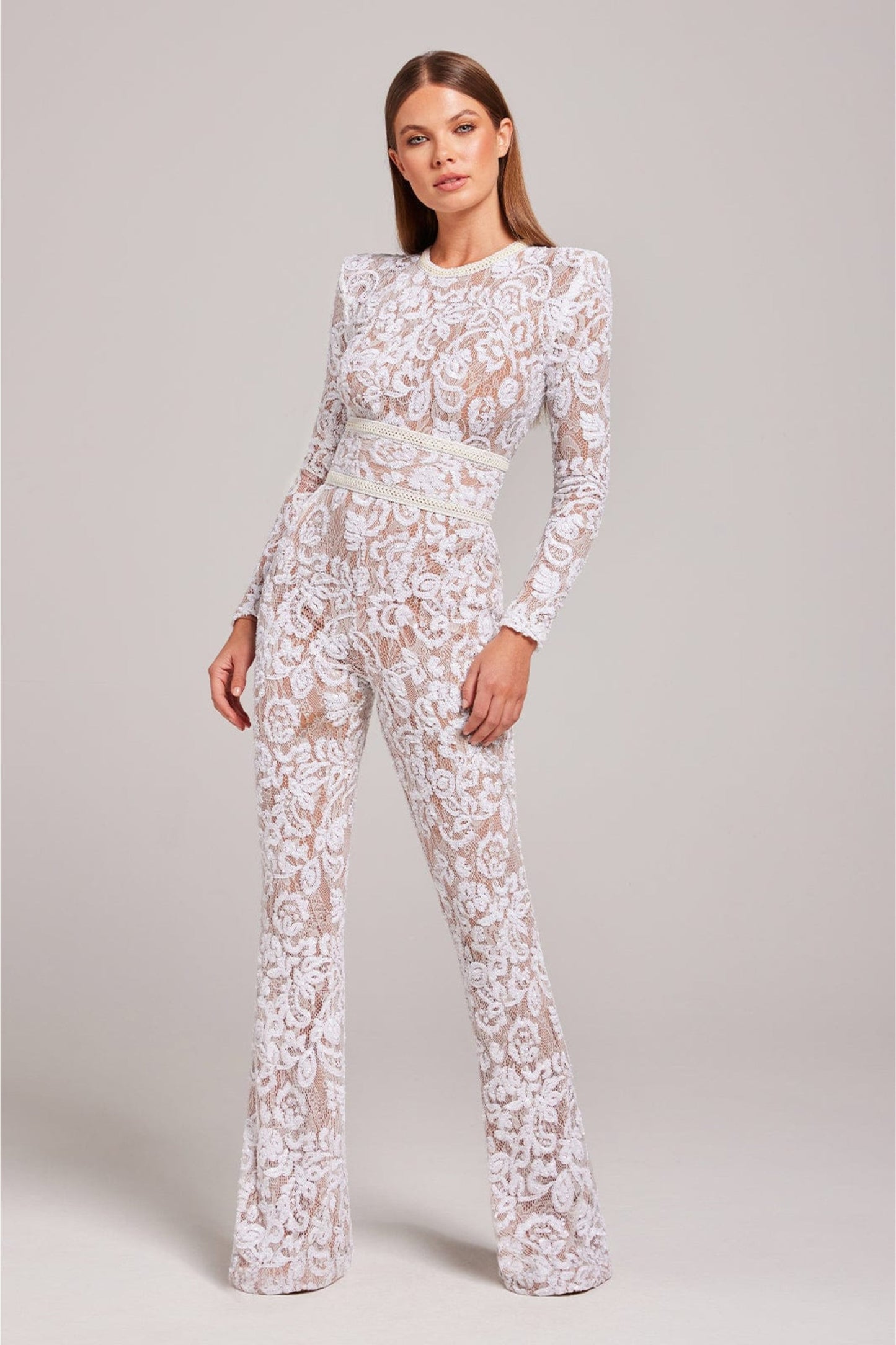 Eleganter Frauen Jumpsuit Spitze Design
