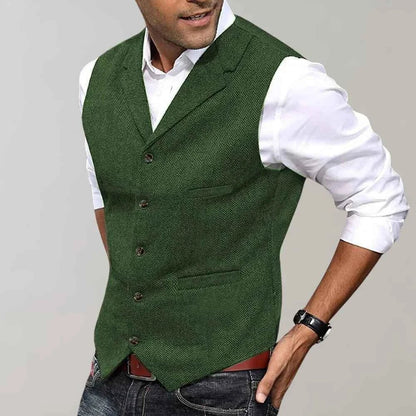 Herren Anzug Weste Elegant Slim
