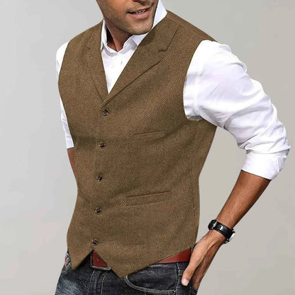 Herren Anzug Weste Elegant Slim