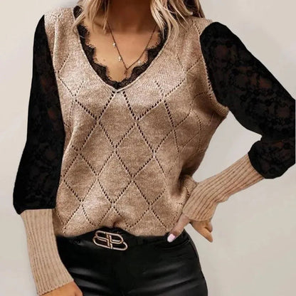 Modische Damenpullover Strick Muster