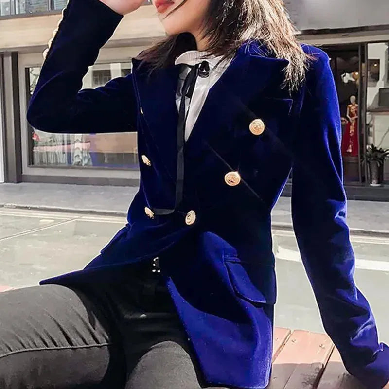 Stilvoller Samt Blazer Damen Elegantes Design
