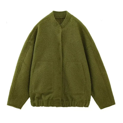 Übergroße Flauschjacke Mit Taschen Damen