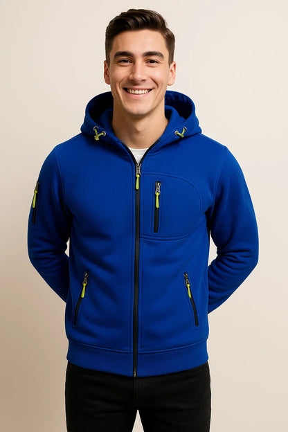 Herren Outdoorjacke Kapuze Taschen Funktionell