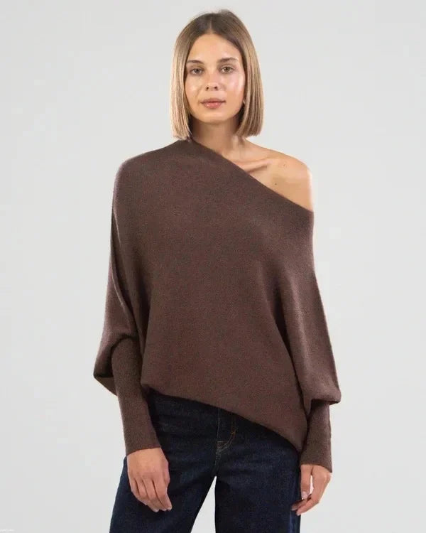 Asymmetrische Oversized Damenpullover Trendy