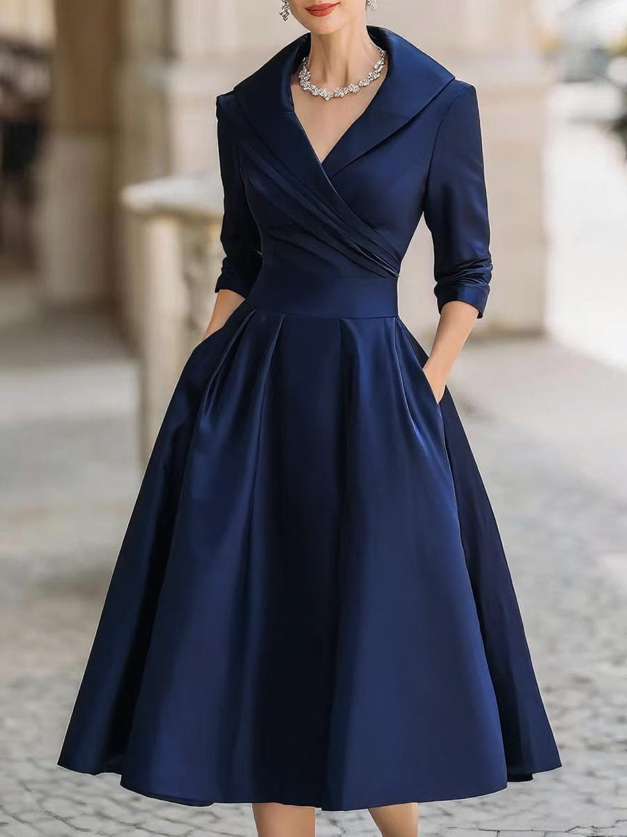 Damen Frühjahrskleid Elegantes Midikleid