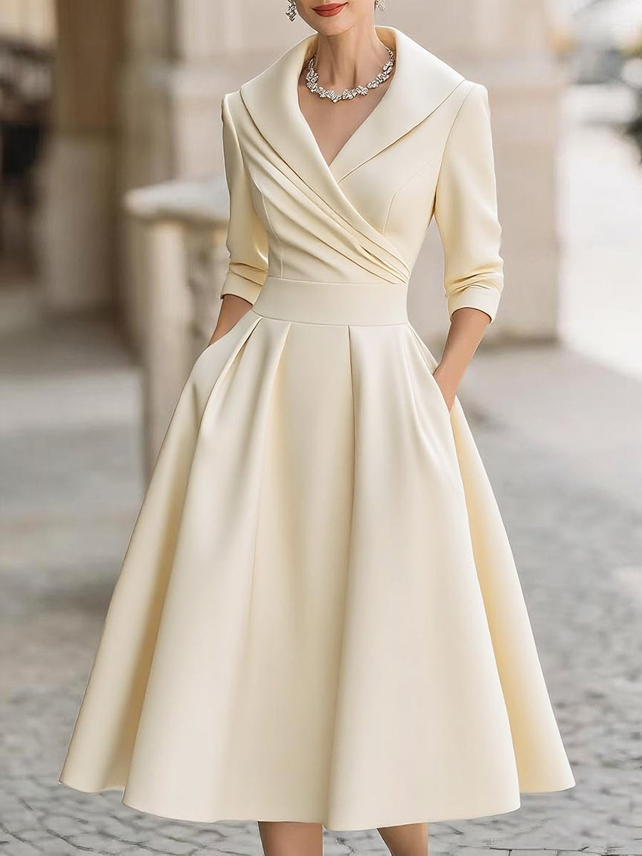 Damen Frühjahrskleid Elegantes Midikleid
