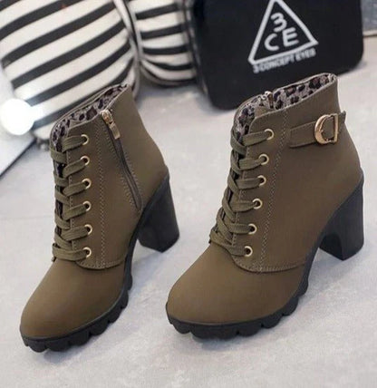 Herbst Stiefeletten Damen Schnürschuhe Modern