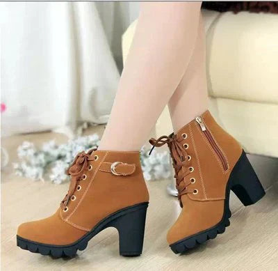 Herbst Stiefeletten Damen Schnürschuhe Modern