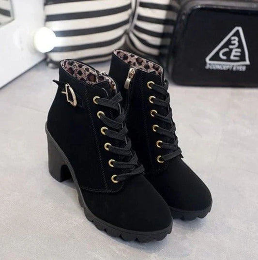 Herbst Stiefeletten Damen Schnürschuhe Modern - IdealeKleiden