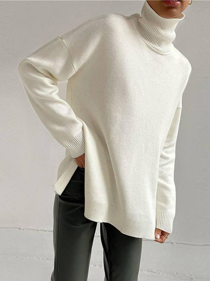 Große Damenpullover Oversized Rollkragen