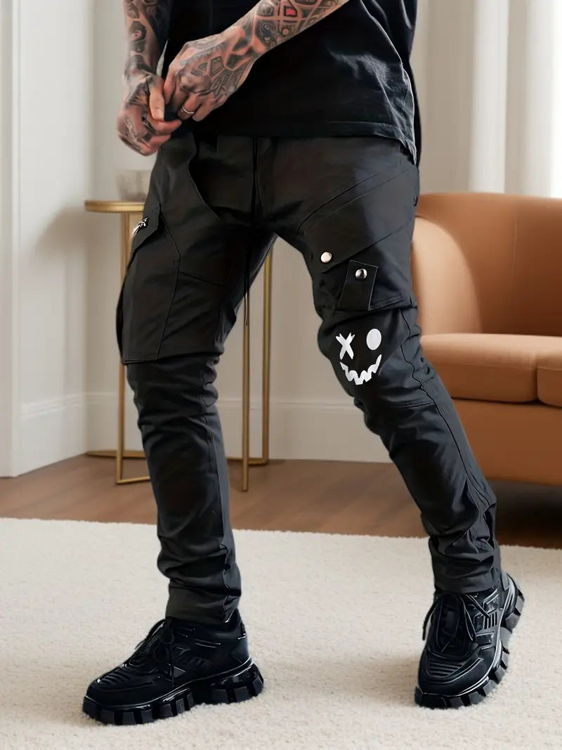 Lässige Cargohose Reißverschluss Taschen Freizeitstyle