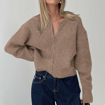 Modische Strickjacke Reißverschluss Vorteil