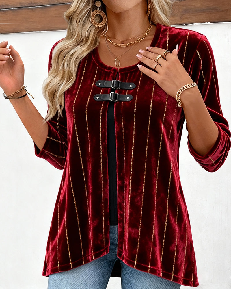 Elegante Zweiteiler Langärmlig Damenkleid