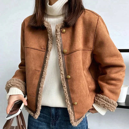 Weiche Lammwolljacke Damen Winter