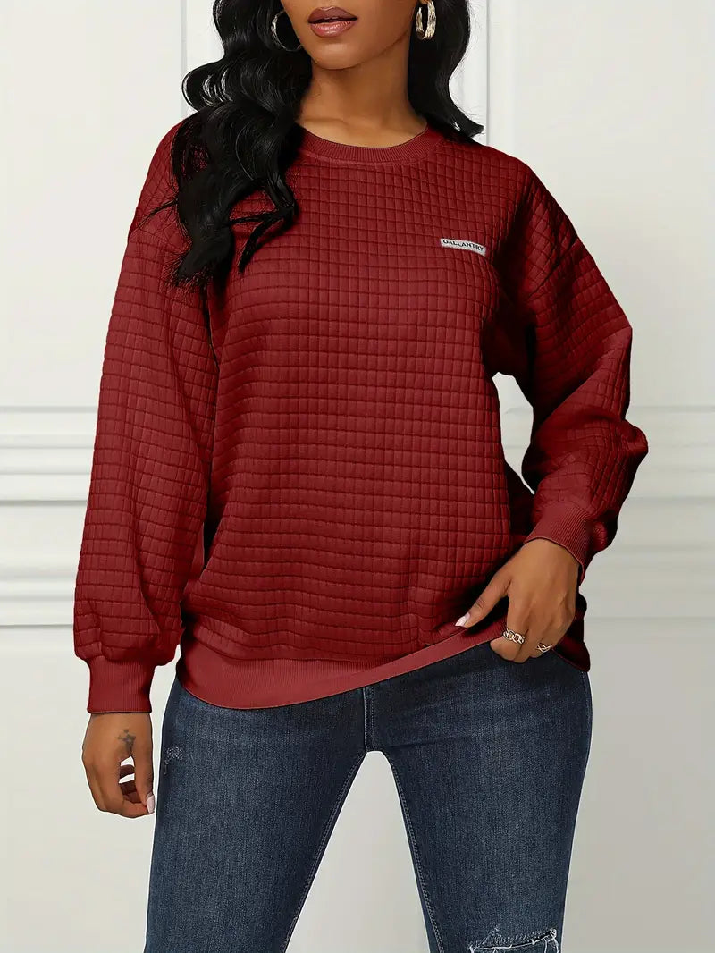 Olivia - Bequemer Waffelpullover Relaxed Fit