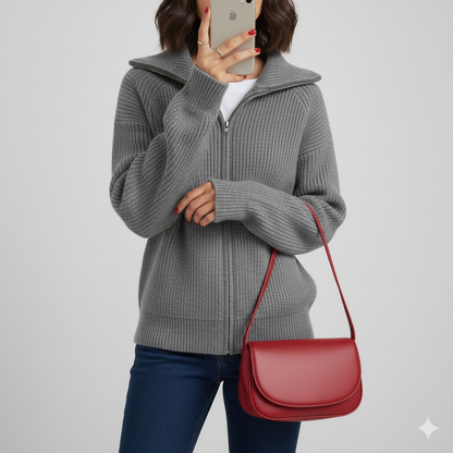 Stylische Strickjacke Slim Fit Rippstrick
