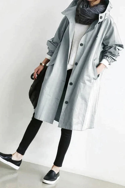 Stylischer Regenmantel Groß Größe Mode - IdealeKleiden