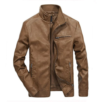 Herren Lederjacke Reißverschluss Frühjahr Modell