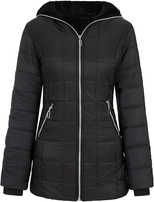 Warmes Winterkleid | Gefütterte Kapuzenjacke Damen - IdealeKleiden