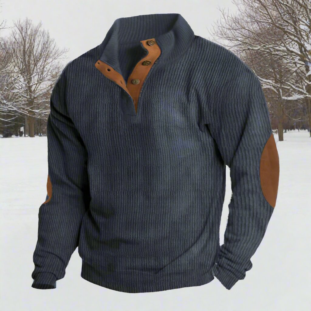 Stylischer Stehkragenpullover Wildleder Effekt