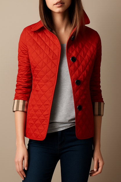 Frauen Steppjacke Modern Umschlagkragen