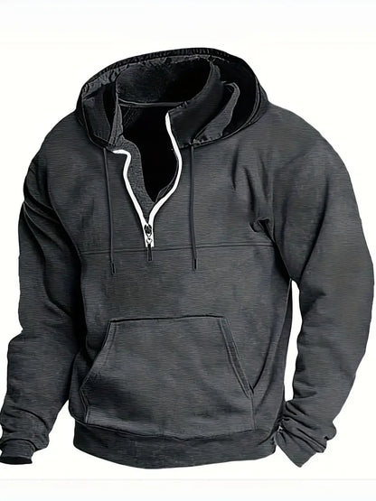 Lässiger Herren Pullover Mit Viertelreißverschluss